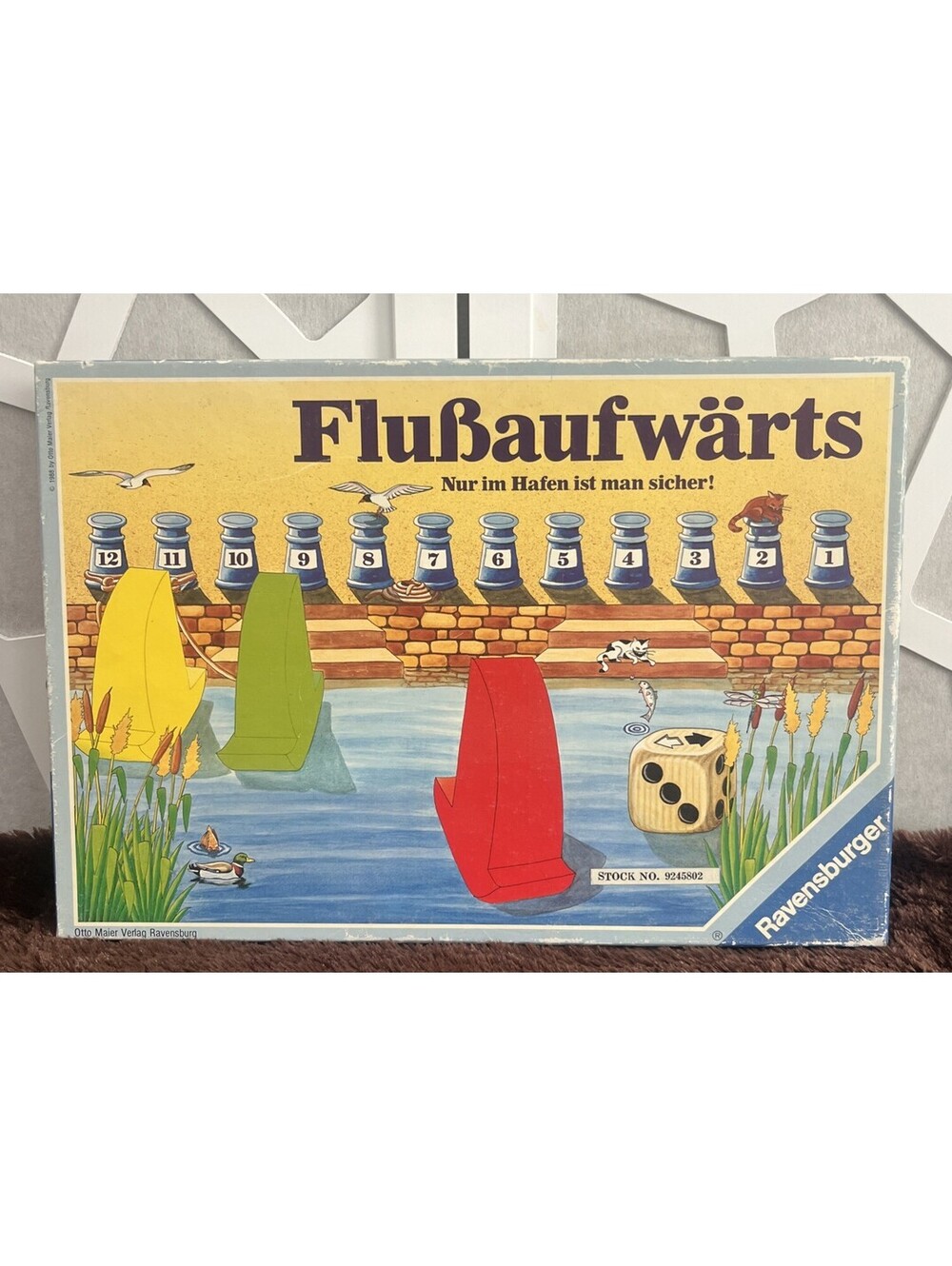 RARE VINTAGE GERMAN IMPORT! Flussaufwärts Ravensburger Board Game 1988 Upriver